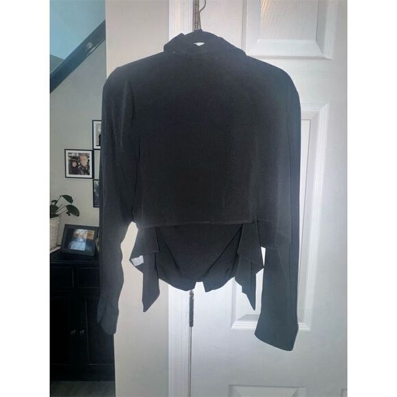 Tanya Taylor Women's Black Della Cut Out Blouse Size 6 Casual Fall - Picture 8 of 9